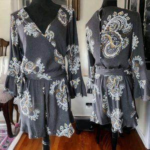 FREE PEOPLE Paisley Ruffle Romper Size SMALL